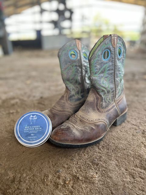 Boots before leather balm